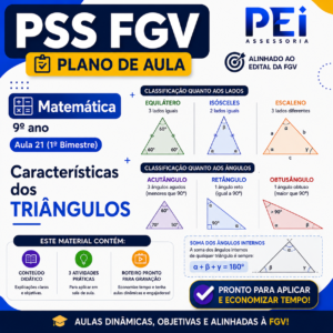 Plano de Aula — Características dos triângulos (Aula 21 · Matemática · 9º ano)