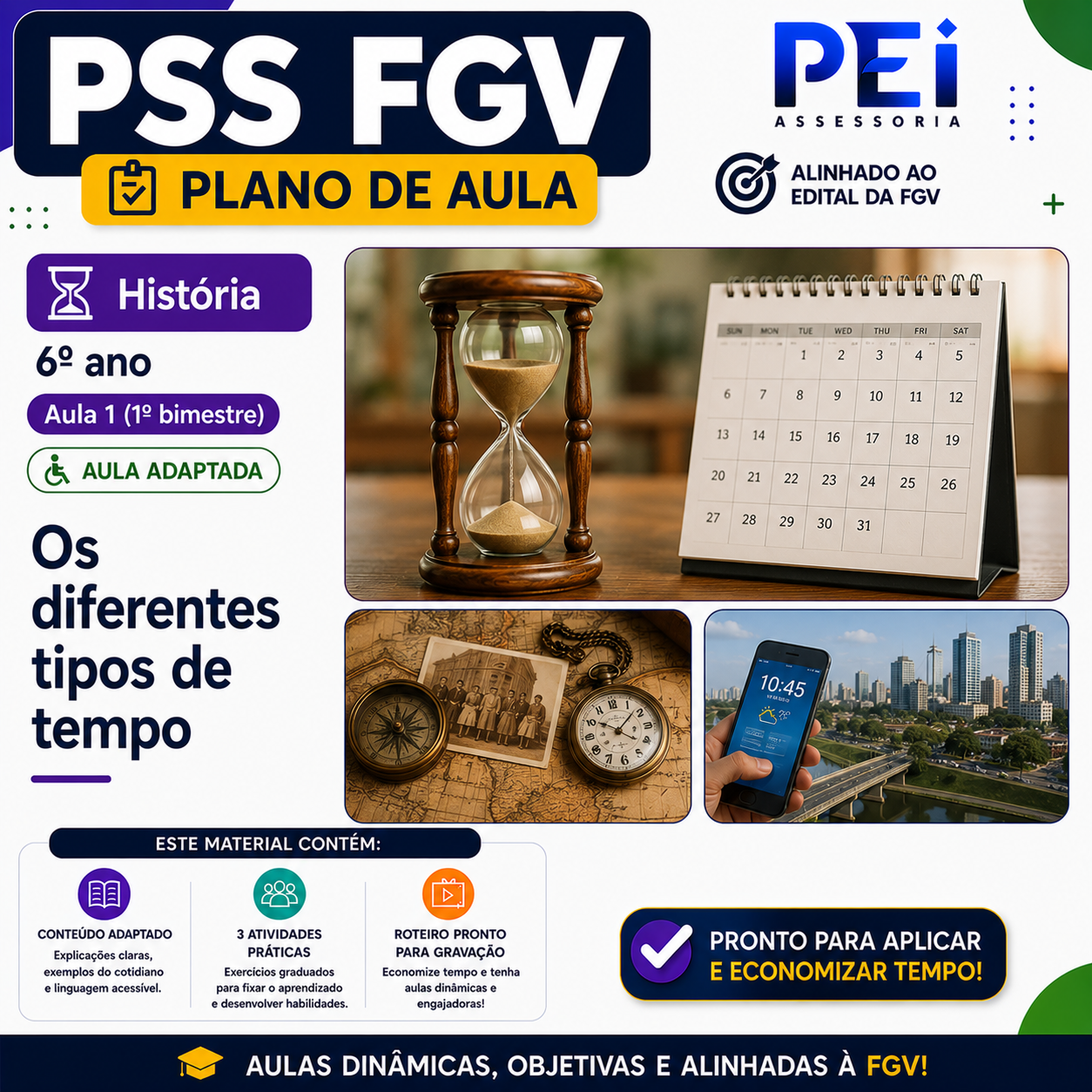 Plano de Aula — Os diferentes tipos de tempo (Aula 1 · História · 6º ano)