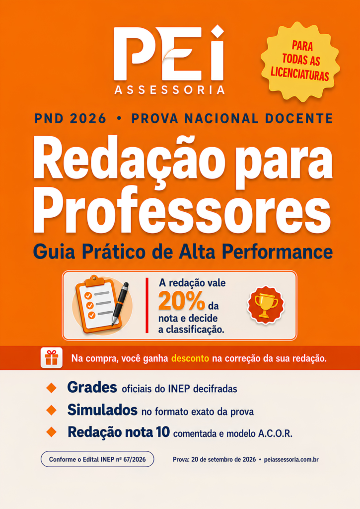 Capa da apostila PND 2026 — Redação para Professores